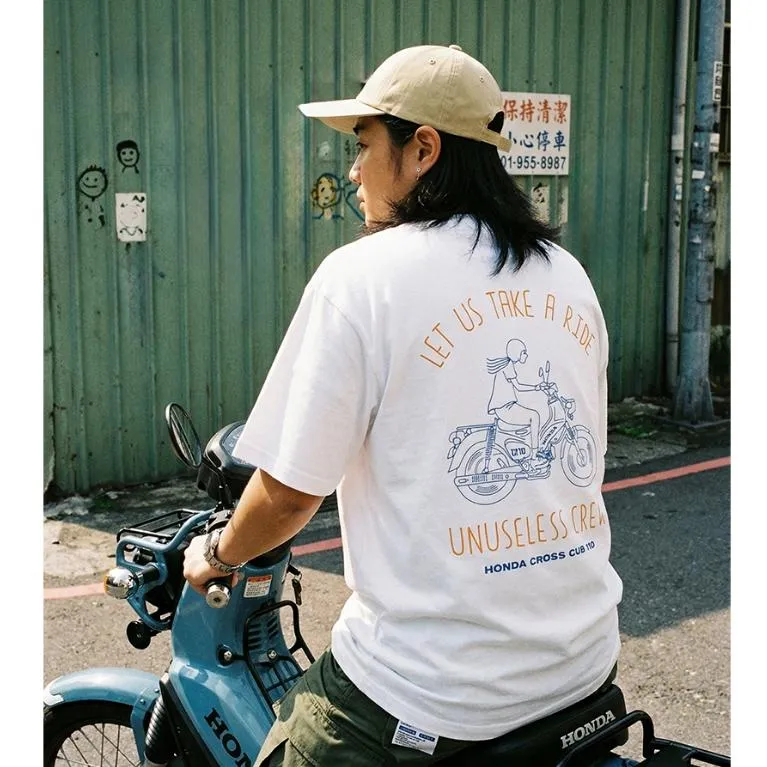 【 Unuseless 】HONDA CC110 100%純棉短T ( 白 )