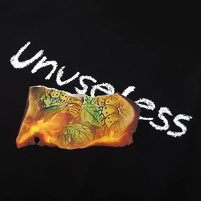 【 Unuseless 】古阿明茶蟲 寬版重磅短T ( 黑 ) 100%純棉