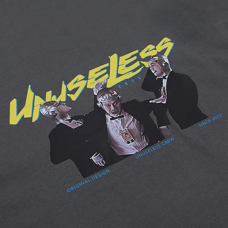 【 Unuseless 】最佳損友賽博龐克 短T ( 深灰 ) 100%純棉