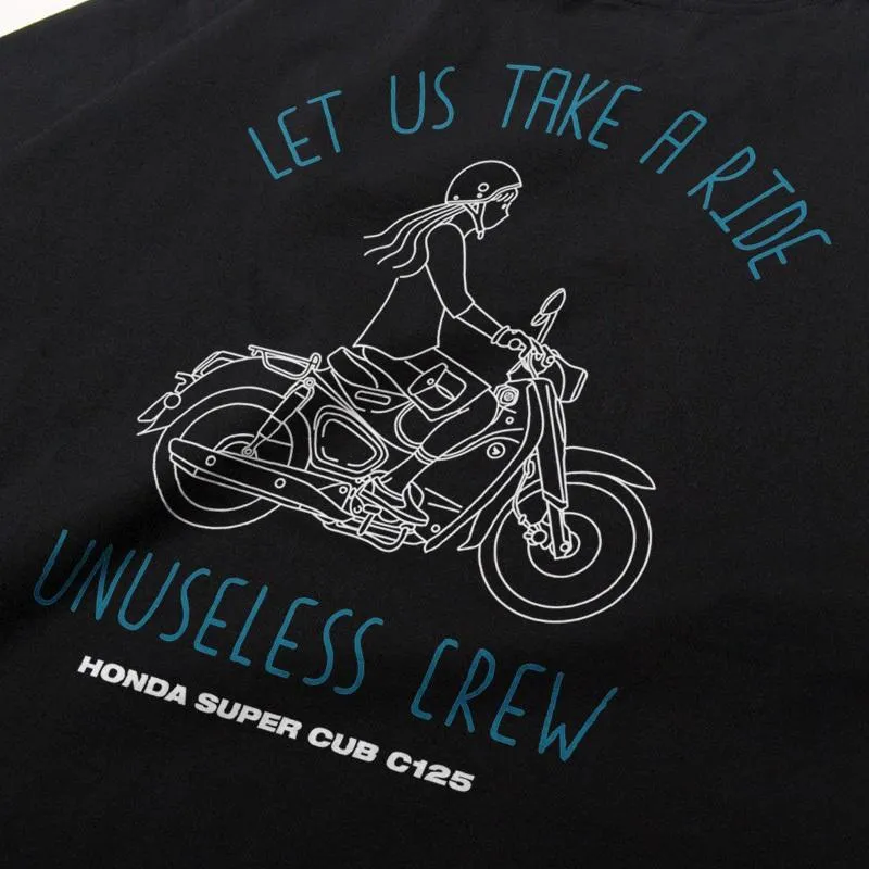 【 Unuseless 】HONDA SUPER CUB C125 100%純棉短T ( 黑