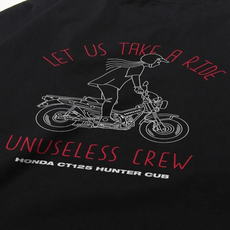 【 Unuseless 】HONDA CT125 100%純棉短T ( 黑 )