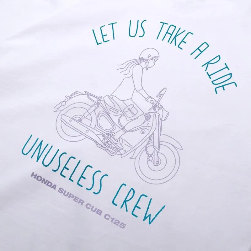 【 Unuseless 】HONDA SUPER CUB C125 100%純棉短T ( 白