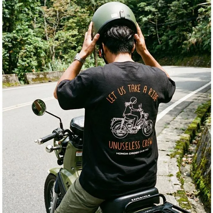 【 Unuseless 】HONDA CC110 100%純棉短T ( 黑 )