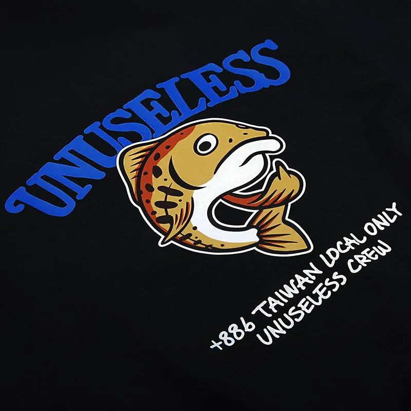 【 Unuseless 】台灣・特有種 櫻花鉤吻鮭 短T（ 黑 ）100%純棉