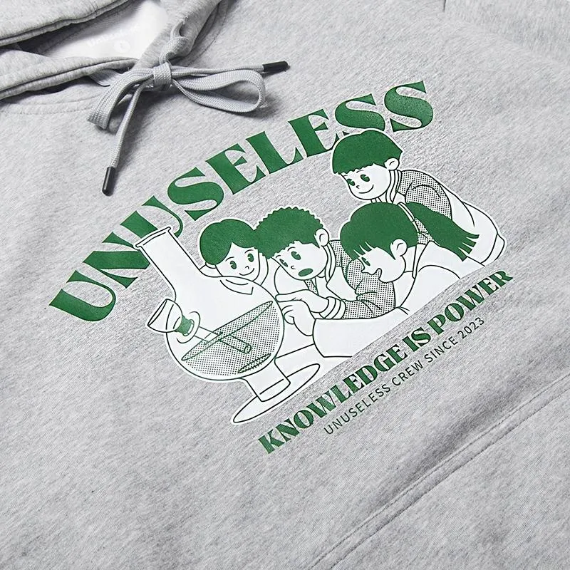 【 Unuseless 】小朋友學自然 重磅寬版落肩帽T ( 灰 )