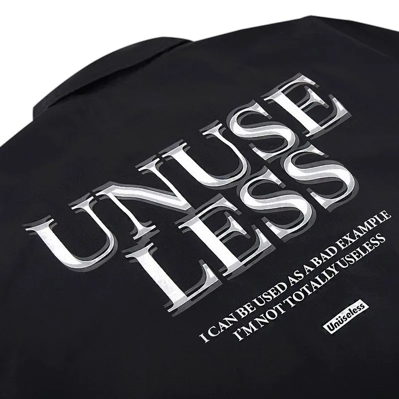 【 Unuseless 】Motion Blur 寬版教練外套（ 內鋪薄棉 ）
