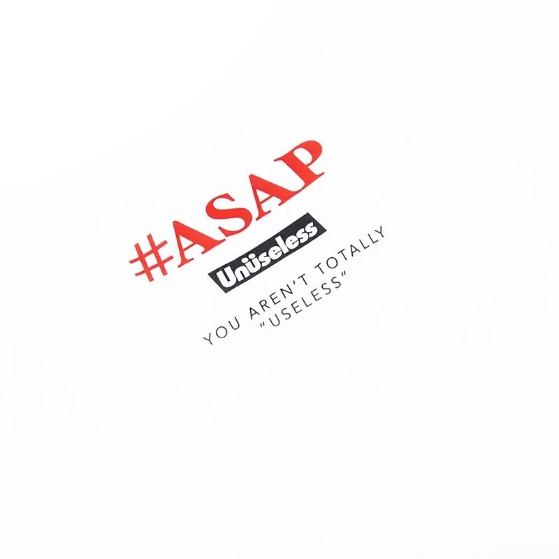 【 Unuseless 】酒後沒煩惱#ASAP 100%純棉短T ( 白 )