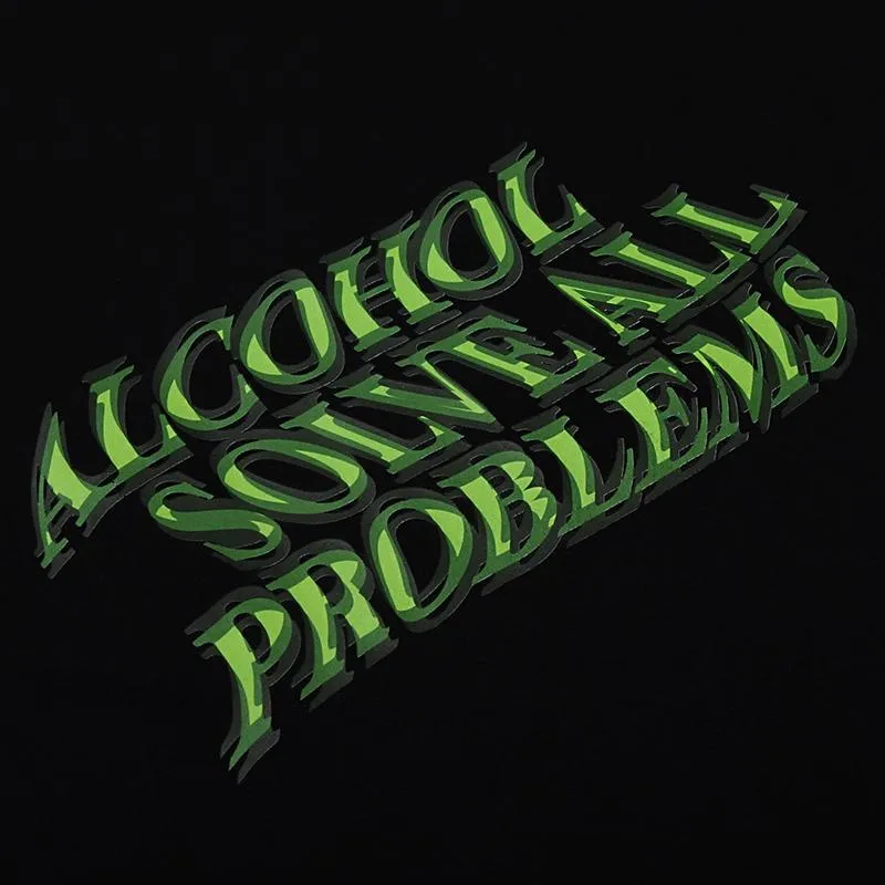 【 Unuseless 】酒後沒煩惱#ASAP 100%純棉短T ( 黑 )