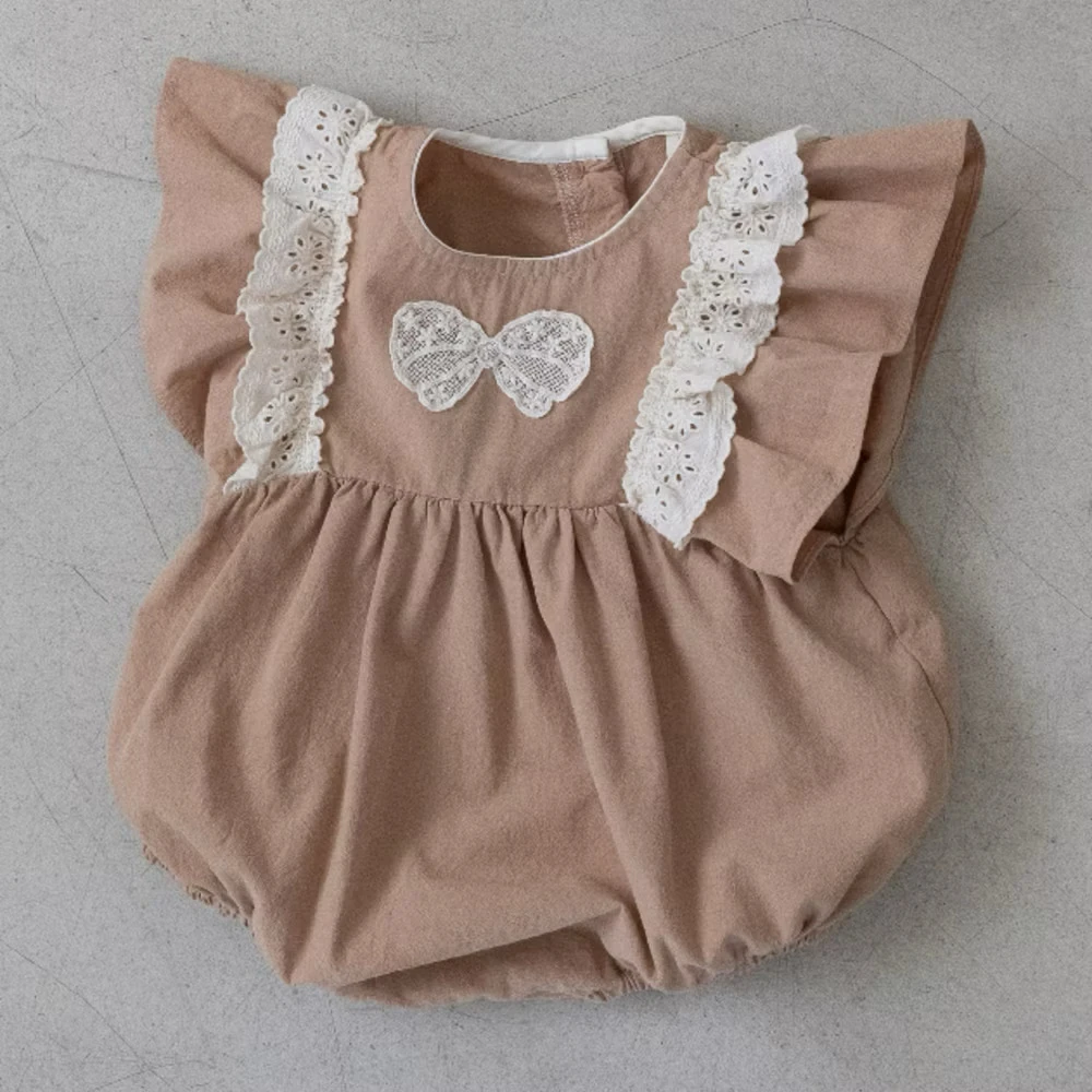 Bebeholic 星星蕾絲飛袖包屁衣(55-65cm)