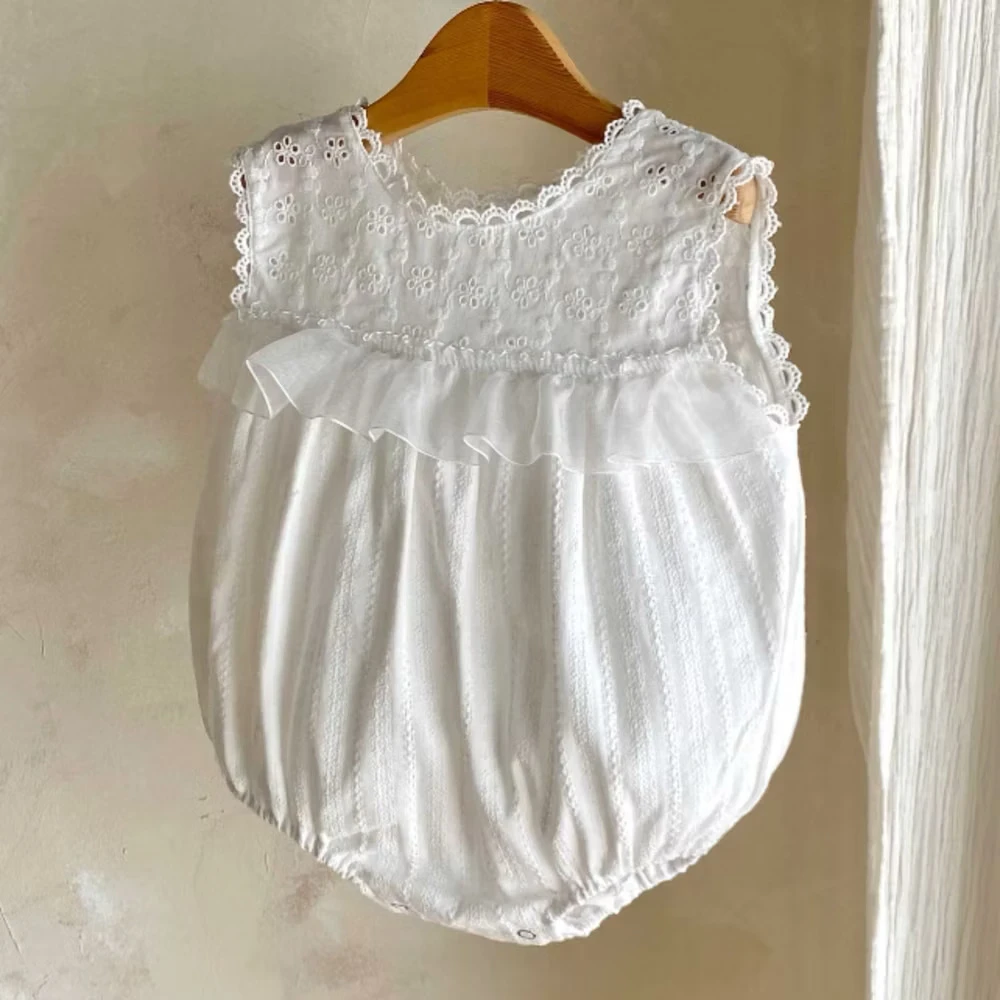 Monpetitbebe 小花蕾絲滾紗包屁衣(75-80cm)