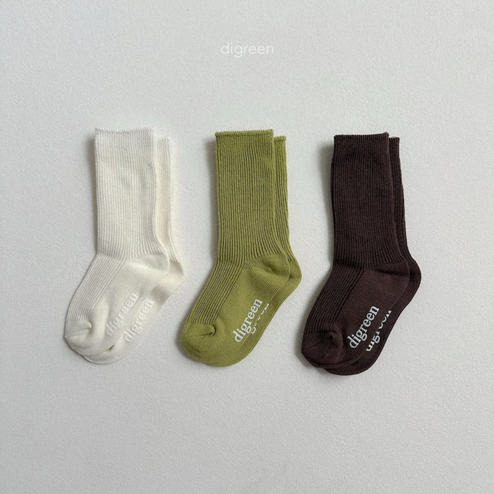 Digreen 白綠咖襪子(3-pack)