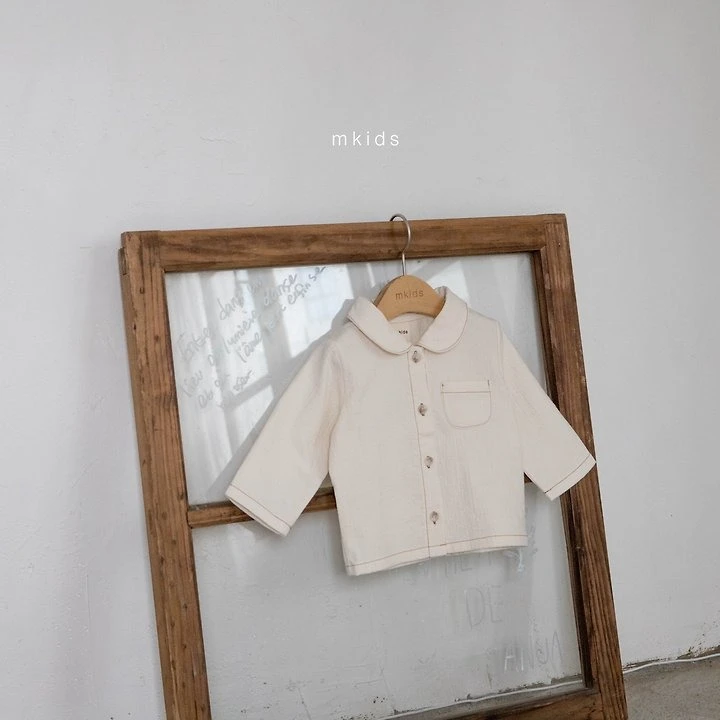 M kids 法式圓領襯衫