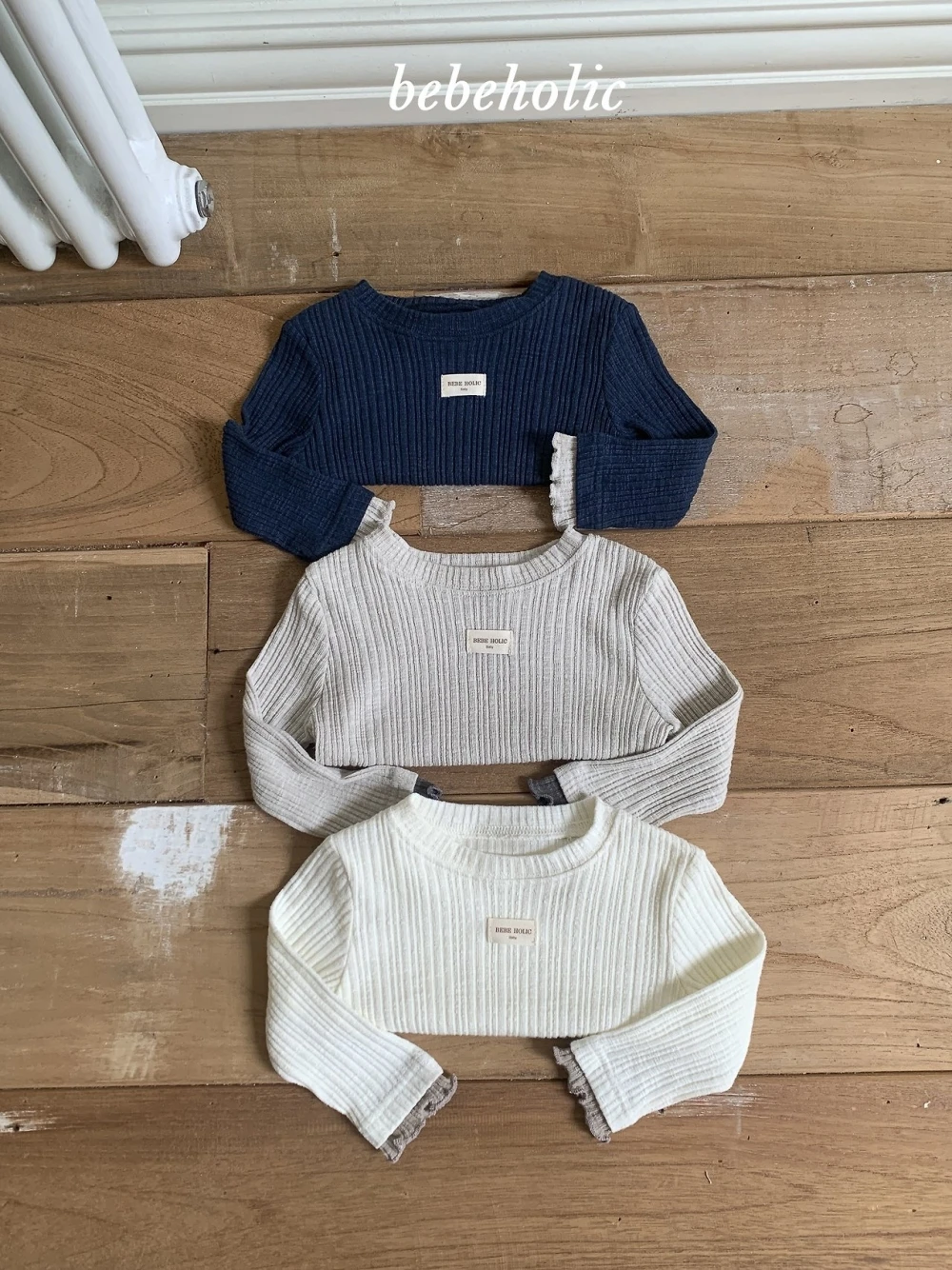 Bebe holic 花邊羅紋長袖上衣