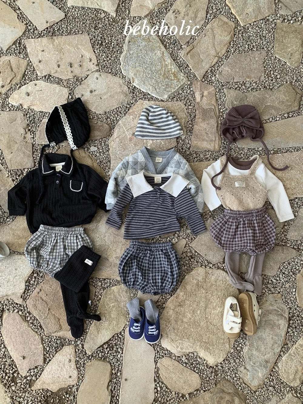 Bebe holic 復古格紋南瓜褲
