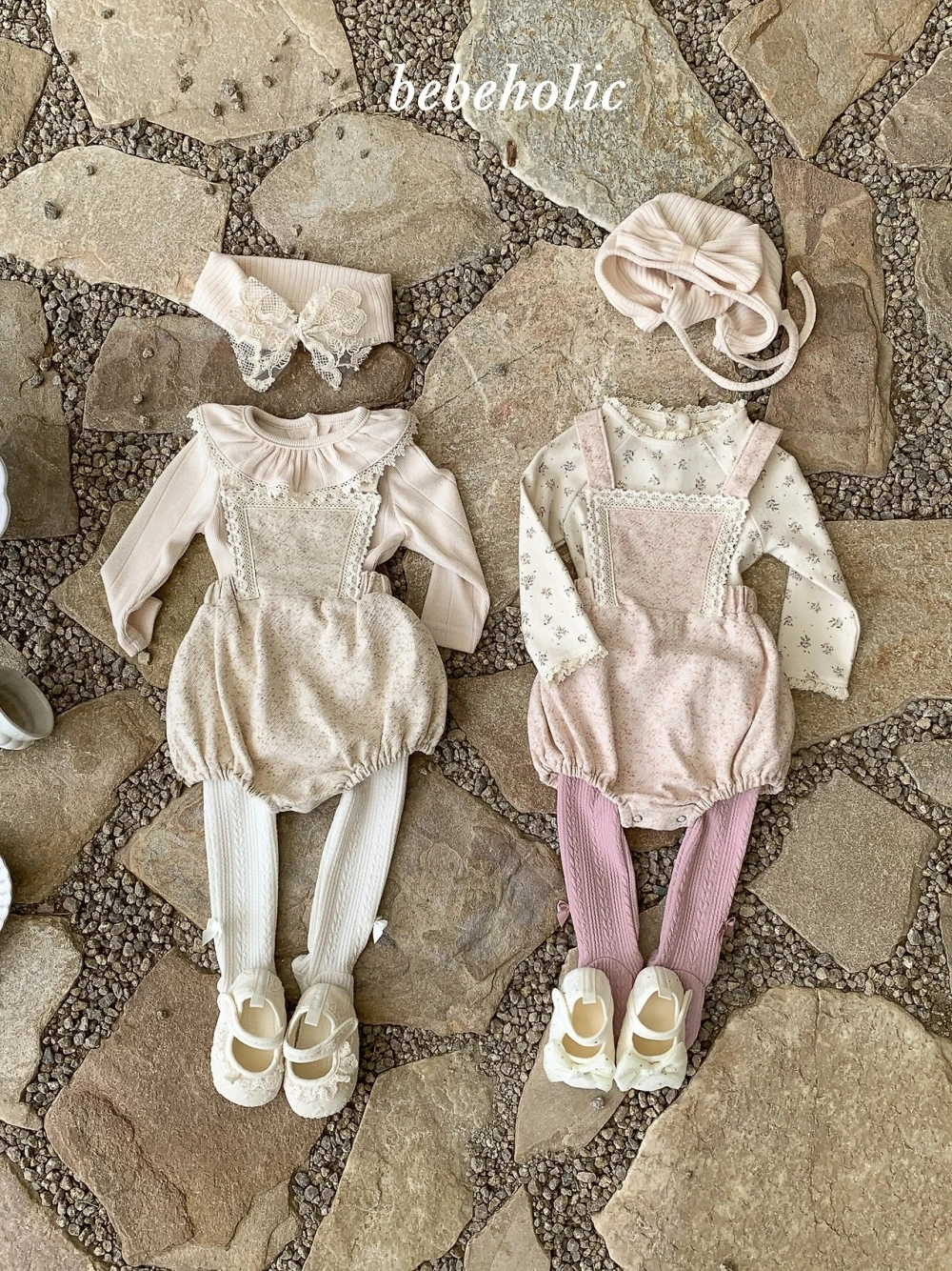 Bebe holic 法式蕾絲吊帶包屁褲