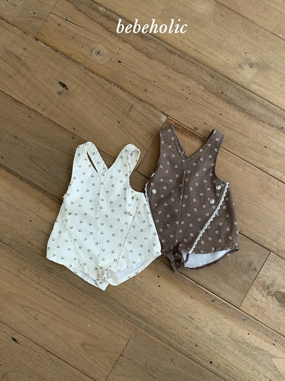 Bebe holic 森花蕾絲吊帶包屁衣