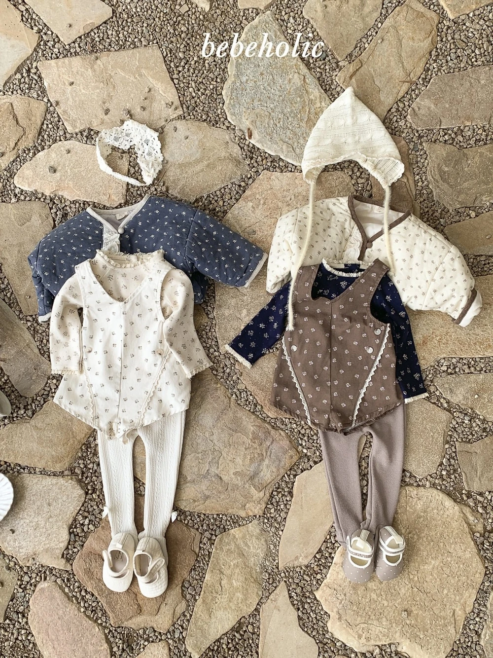 Bebe holic 森花蕾絲吊帶包屁衣