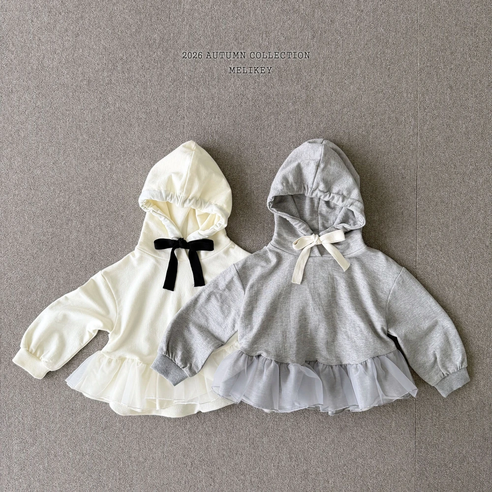 Melikey 蝴蝶結紗裙連帽上衣