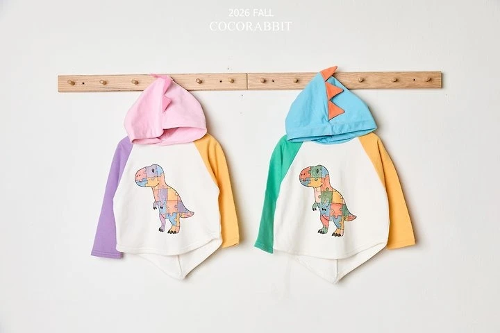 Coco Rabbit 恐龍拼圖連帽T恤