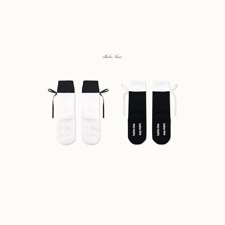 Bebe nine 蝴蝶結靴型長襪(2-pack)