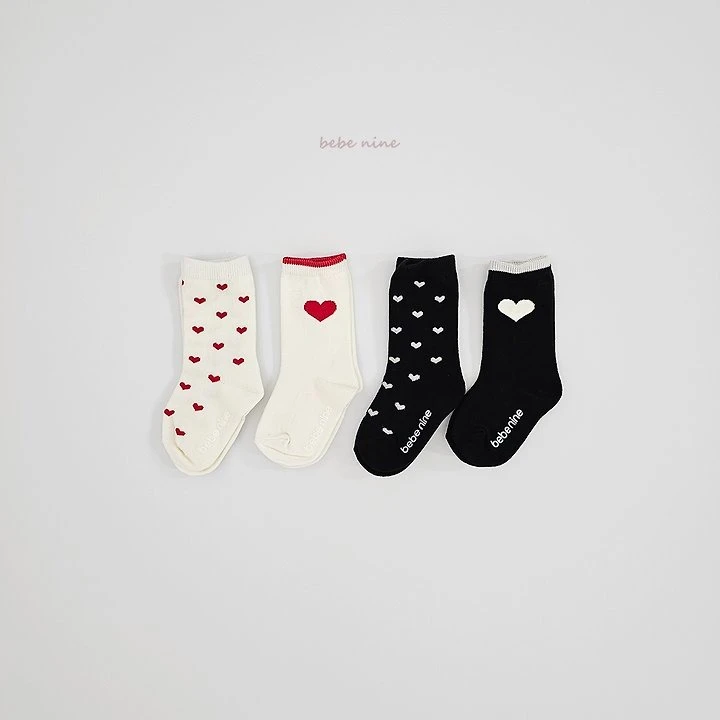 Bebe nine 愛心襪子(4-pack)