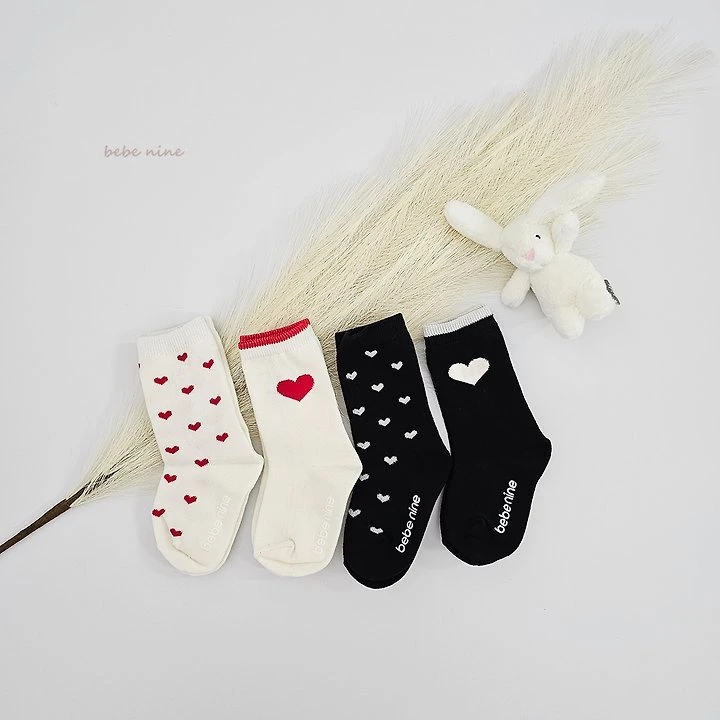Bebe nine 愛心襪子(4-pack)