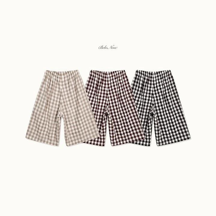 Bebe nine 格紋寬版休閒褲