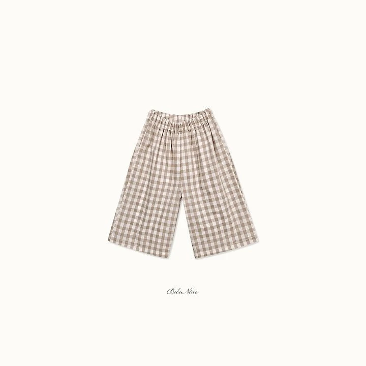 Bebe nine 格紋寬版休閒褲