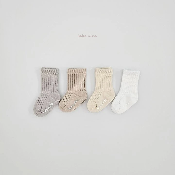 Bebe nine 奶油色襪子(4-pack)