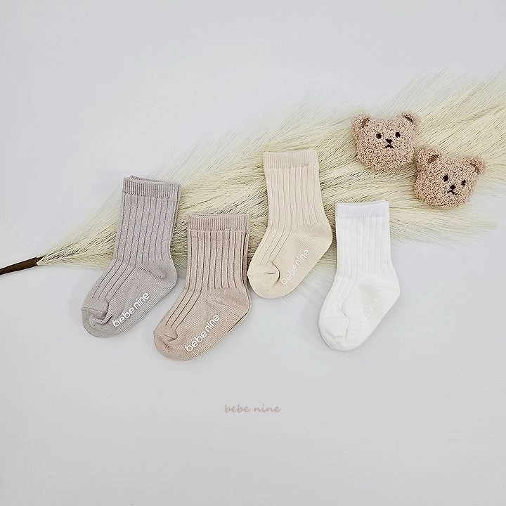 Bebe nine 奶油色襪子(4-pack)