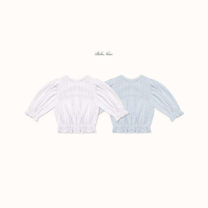 Bebe nine 甜心荷葉泡泡袖上衣