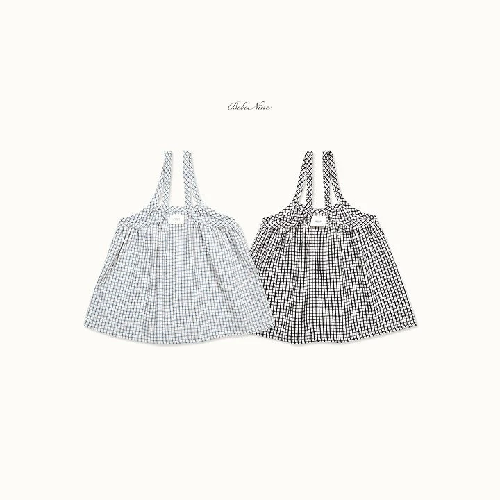 Bebe nine 格紋細肩帶娃娃洋裝