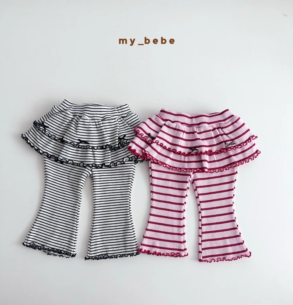 My bebe 緞帶蛋糕喇叭褲