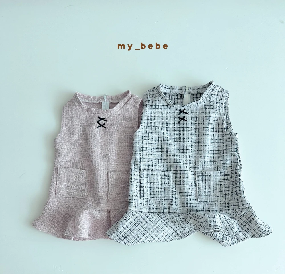 My bebe 緞帶粗花呢洋裝