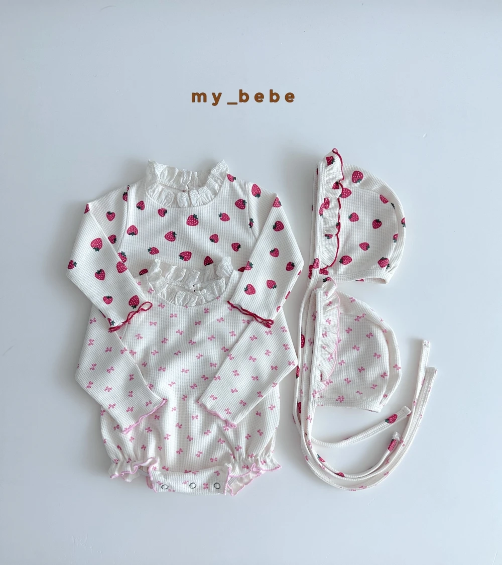 My bebe 華夫格包屁套裝(含帽子)