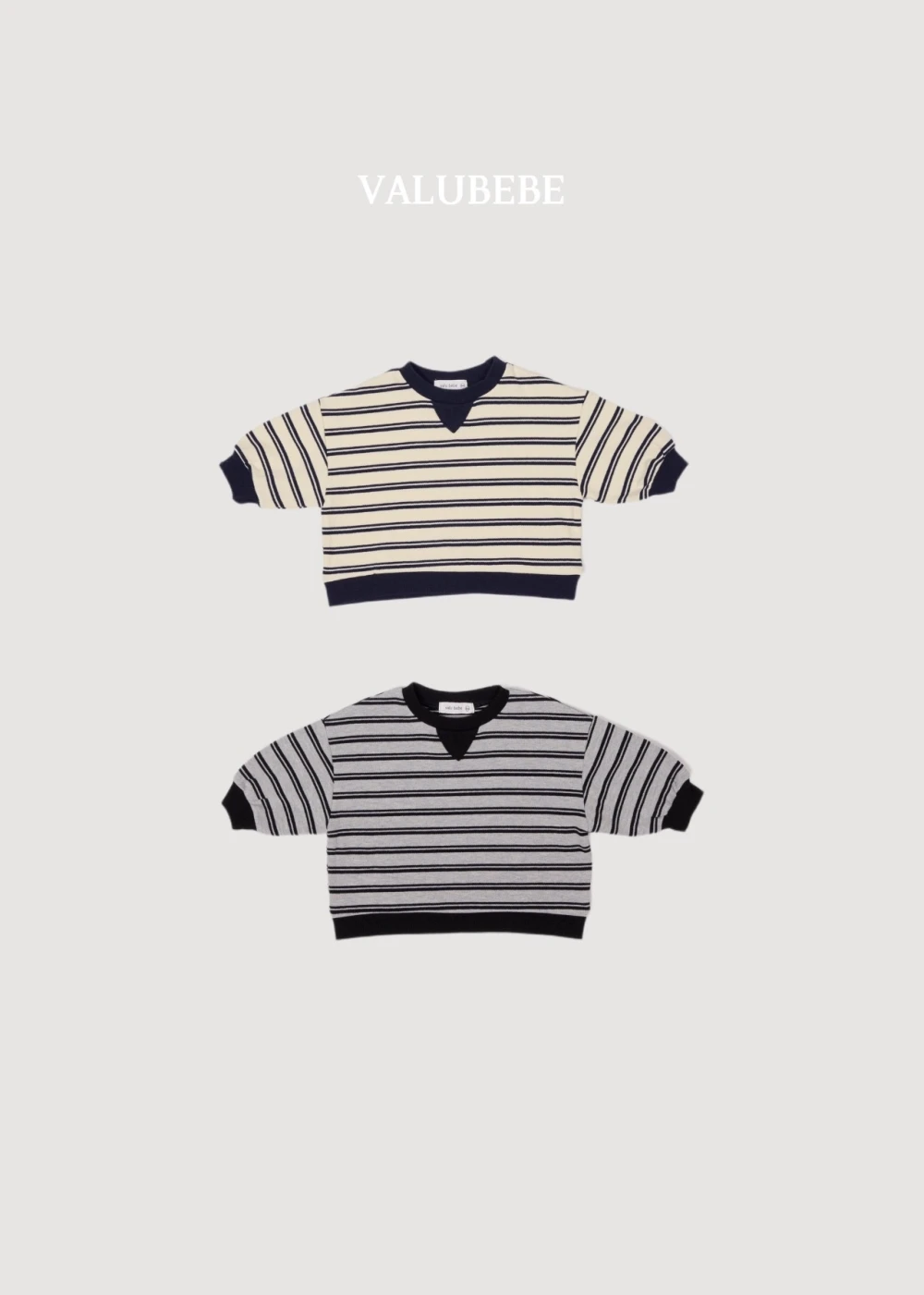 Valubebe V字條紋大學T