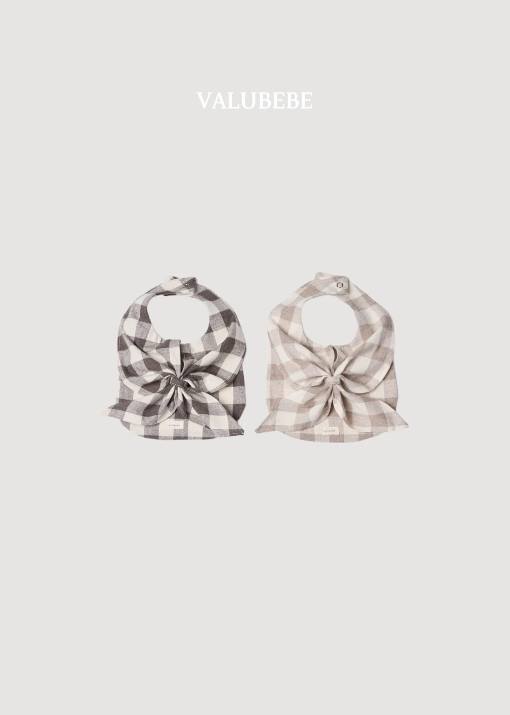 Valubebe 格紋領結圍巾圍兜