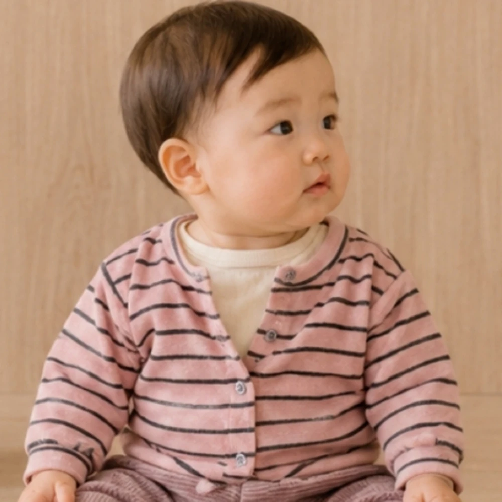 Valubebe 條紋開襟外套