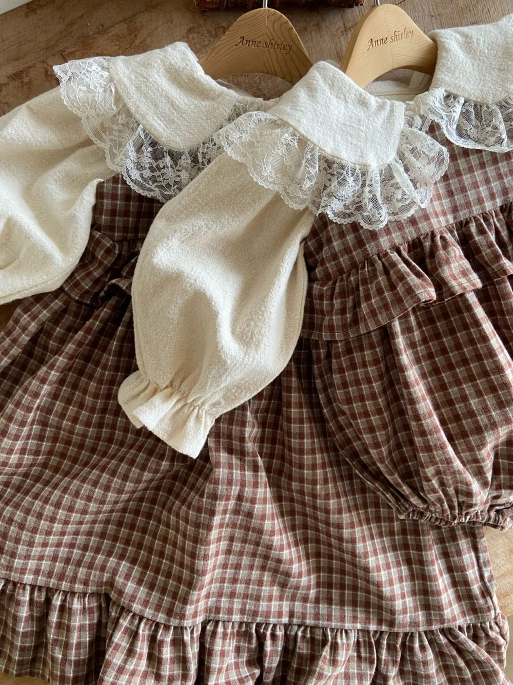 Anne Shirley 可可莊園格紋吊帶裙/包屁衣