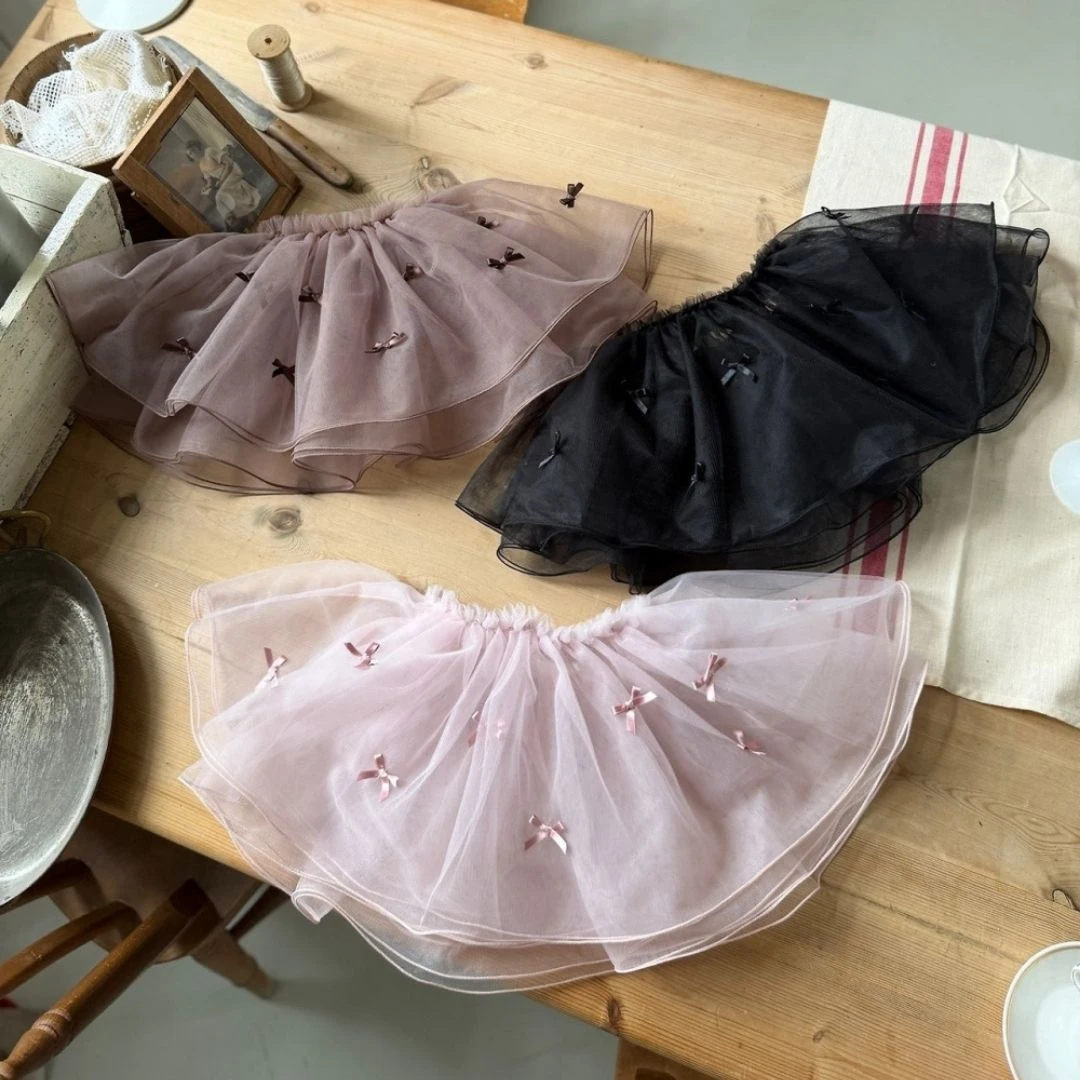 Marron 蝴蝶結泡泡紗裙