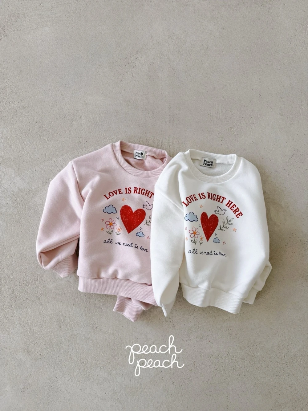 Peach peach 手繪愛心大學T