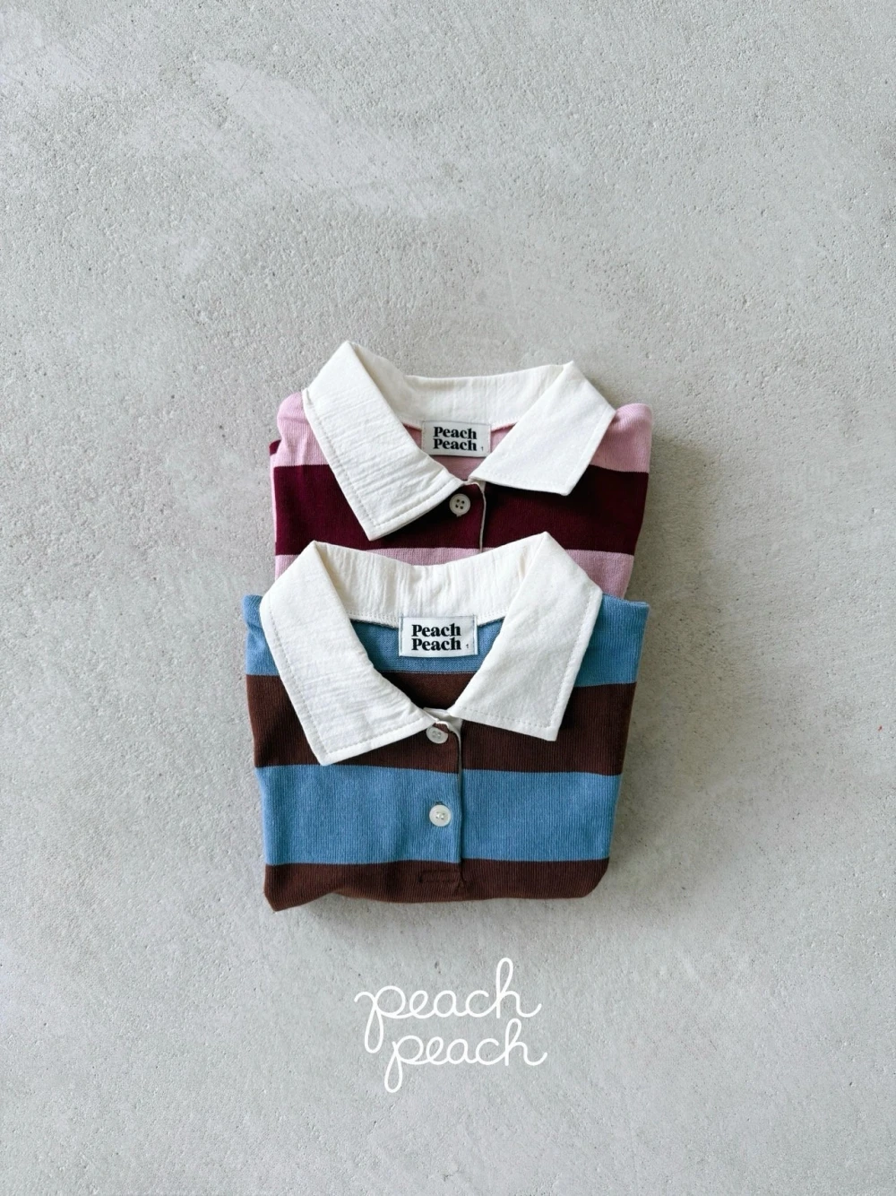 Peach peach 莓果牛奶條紋POLO衫