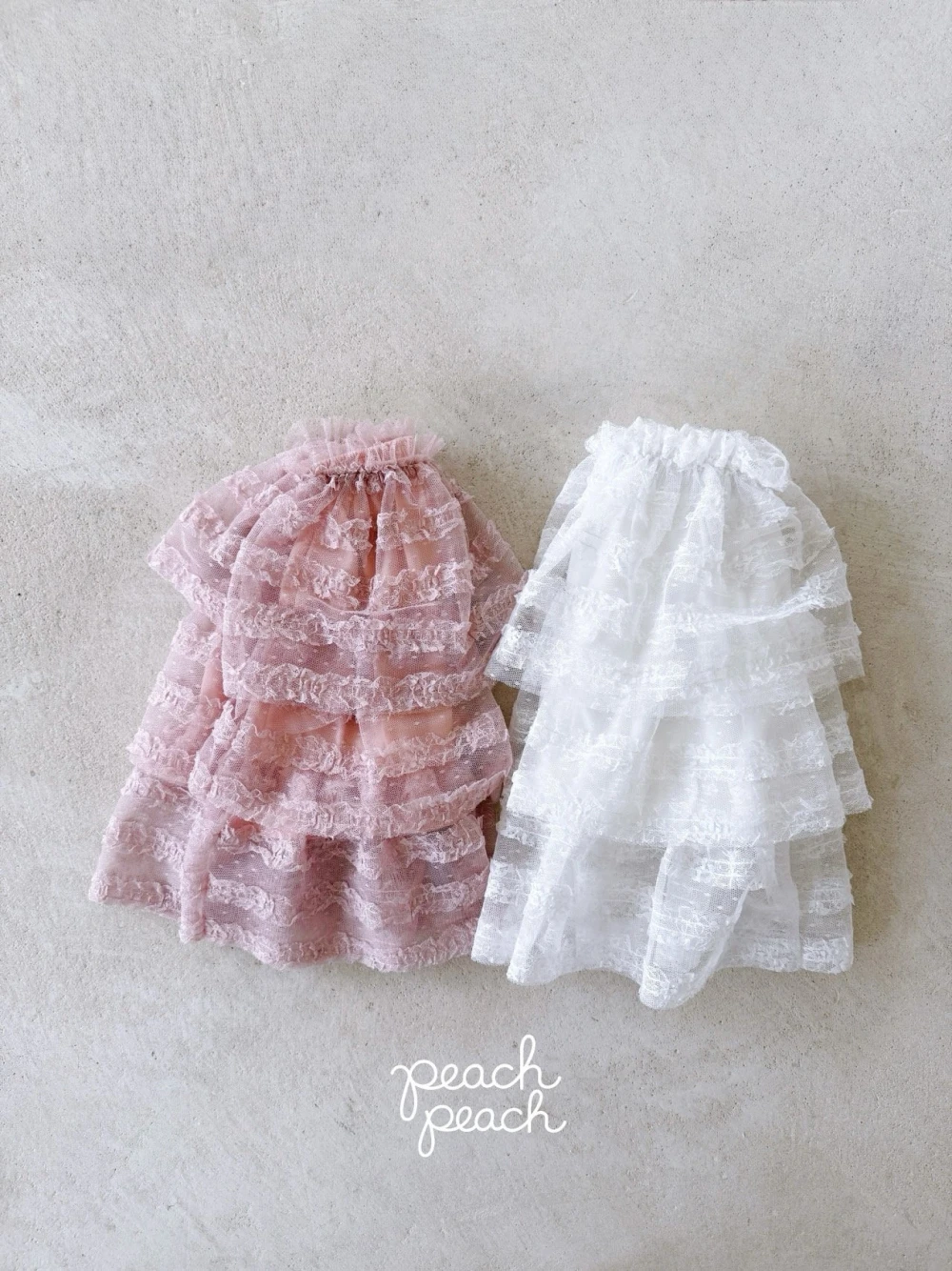 Peach peach 層疊蕾絲裙