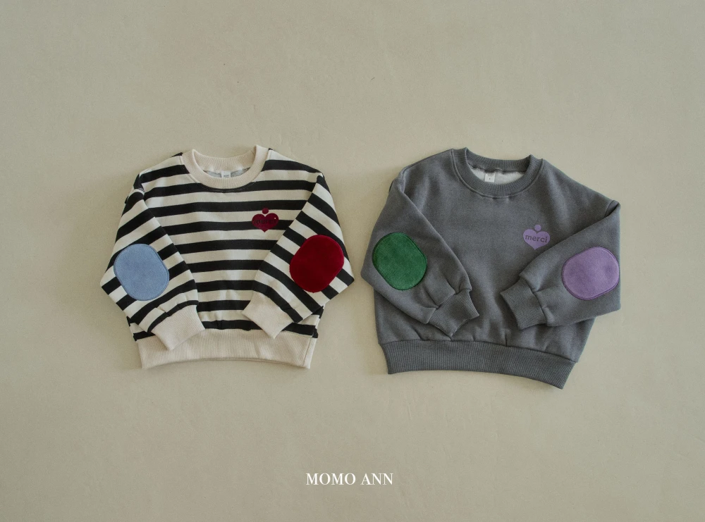 Momoann 拼布補丁大學T(母女款)