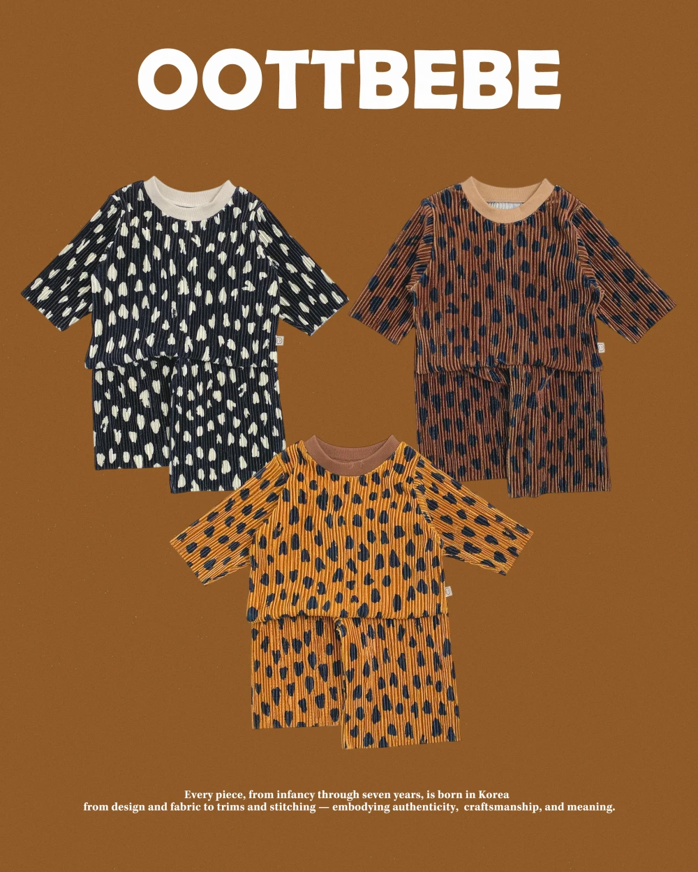 Oottbebe 天鵝絨豹紋褶皺套裝
