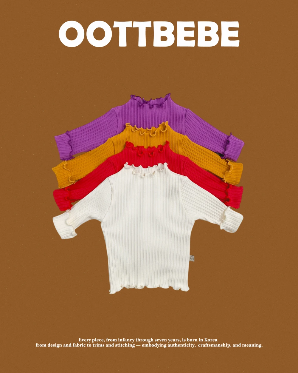 Oottbebe 木耳捲邊坑條上衣