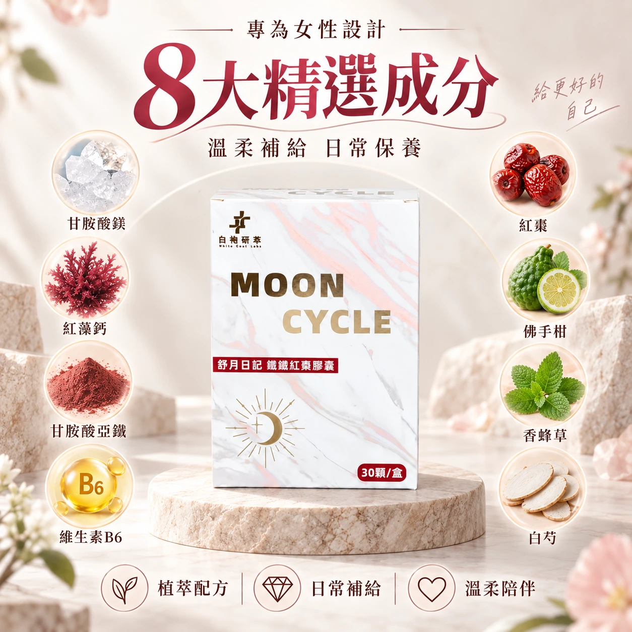 舒月日記|鎂鐵紅棗膠囊 30顆/盒