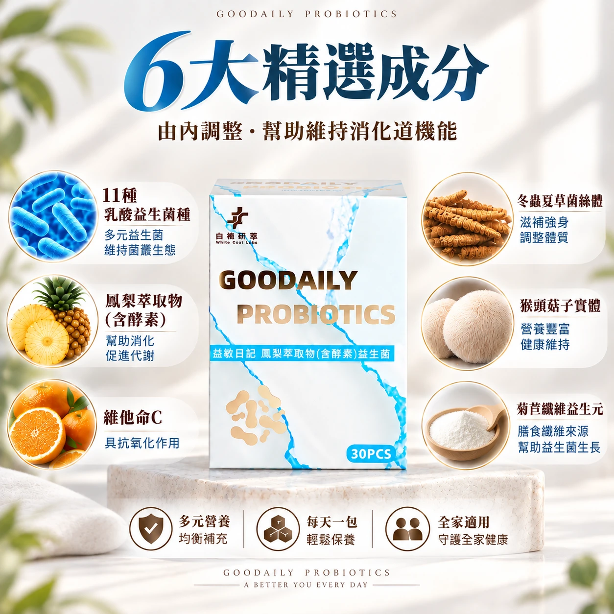 益敏日記|鳳梨萃取物(含酵素)益生菌 30包/盒