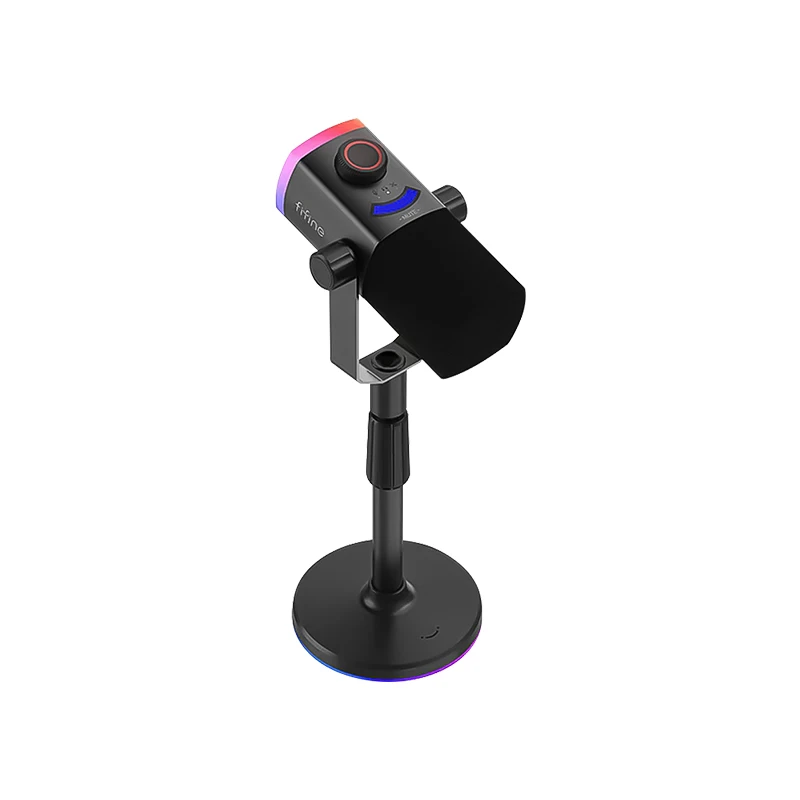 FIFINE AM8 PROT 進階動圈式直播電競麥克風支架組| USB/XLR 雙模式 | RGB 燈效 48KHz/24b