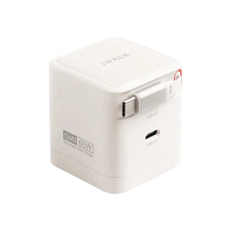 iWALK FLEX 隨拉充 65W 氮化鎵充電器 | 內建70cm伸縮Type-C線 | 雙Type-C輸出 筆電/手機快充